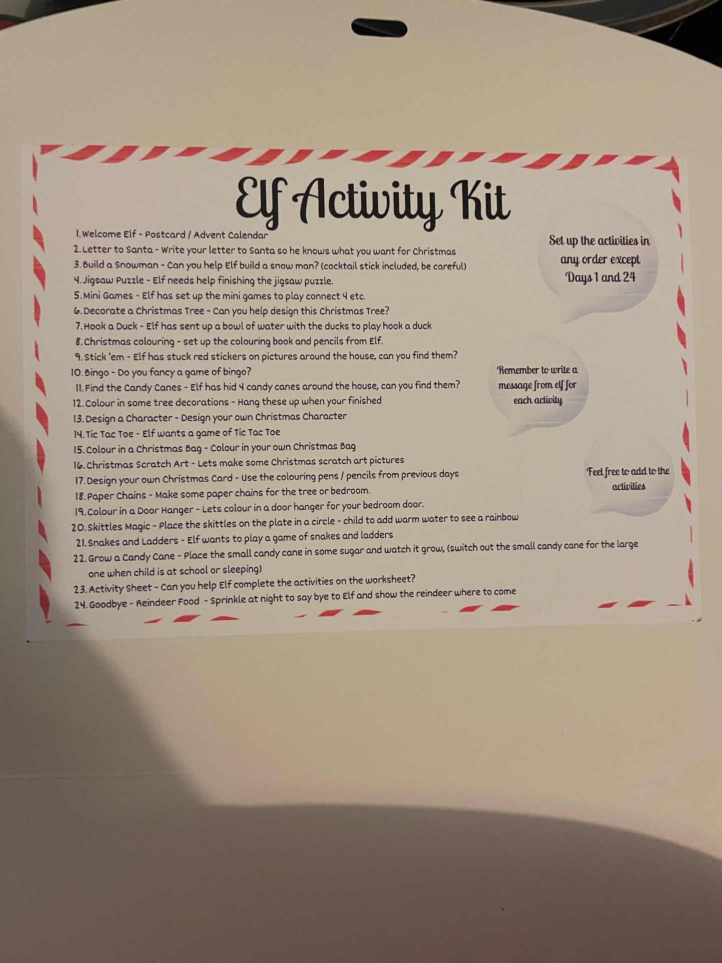 Elf Kit - 24 days of Elf activities