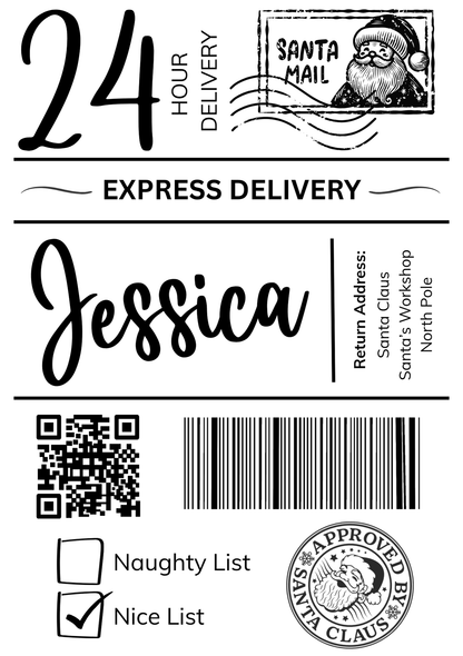 Christmas Postage Labels Pack of 10