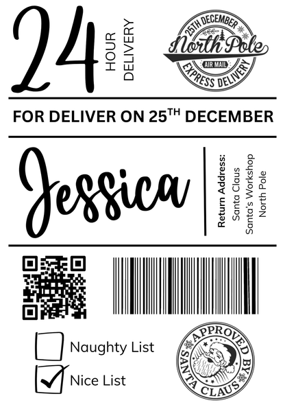 Christmas Postage Labels Pack of 10
