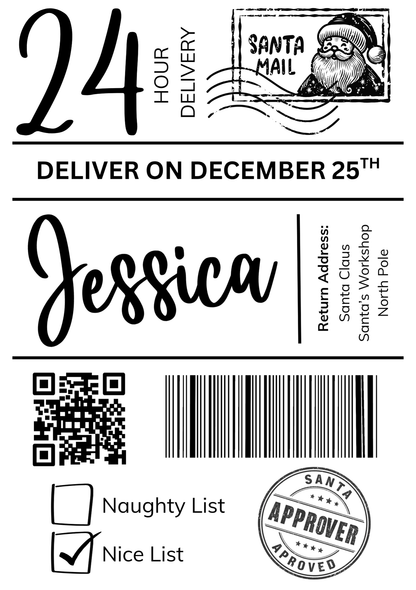 Christmas Postage Labels Pack of 10